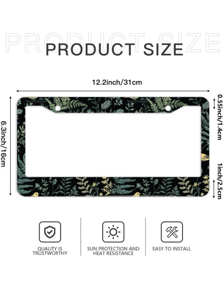 Marco de Placa de Licencia Aluminio GODARM 30.9x16 cm Bosque de Helechos