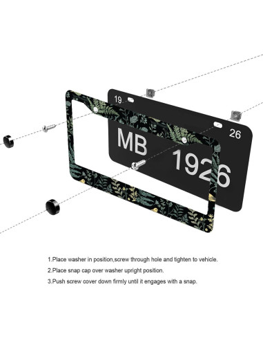 Marco de Placa de Licencia Aluminio GODARM 30.9x16 cm Bosque de Helechos