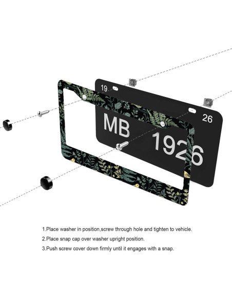 Marco de Placa de Licencia Aluminio GODARM 30.9x16 cm Bosque de Helechos