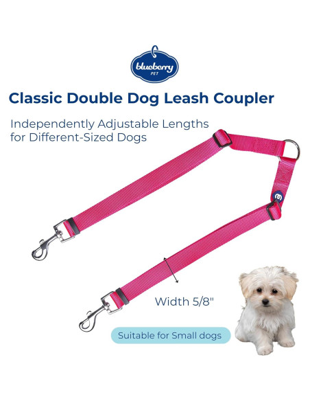 Acoplador de Correa Doble Blueberry Pet Rosa Francés Pequeño