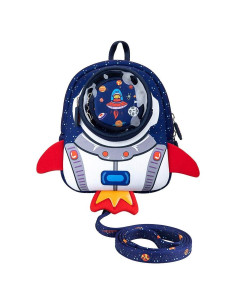Mochila JiePai Cohete Azul para Niños 1-3 Años con Correa
