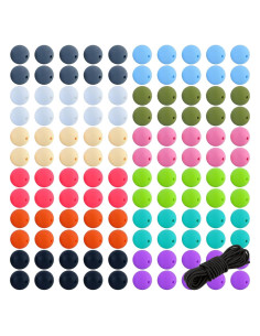 Kit 120 Perlas Redondas Silicona 12mm MaehSab + Cuerda 5m