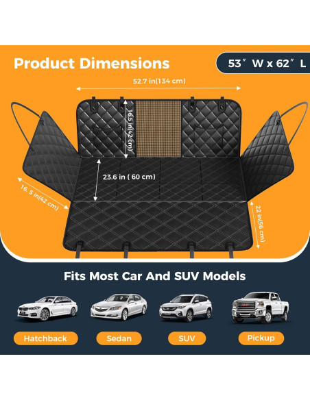 Funda de Asiento para Perros Eamefia Negra Ajuste Universal