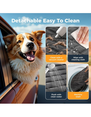 Funda de Asiento para Perros Eamefia Negra Ajuste Universal