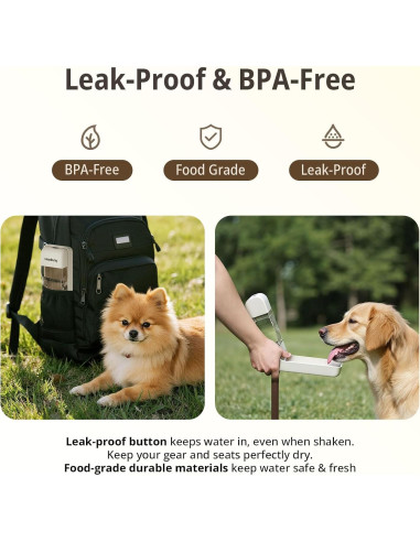 Botella de Agua para Perros Aurapaws 382ml Plegable a Prueba de Fugas