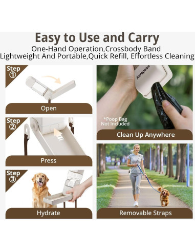 Botella de Agua para Perros Aurapaws 382ml Plegable a Prueba de Fugas