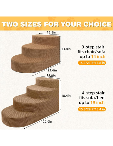 Escalera para Perros Pequeños NECKORY 3 Escalones Antideslizante