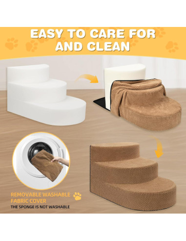 Escalera para Perros Pequeños NECKORY 3 Escalones Antideslizante