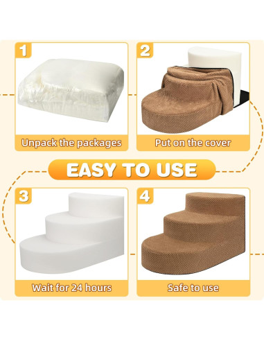 Escalera para Perros Pequeños NECKORY 3 Escalones Antideslizante