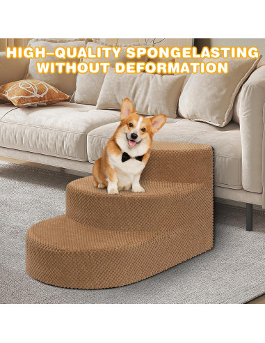 Escalera para Perros Pequeños NECKORY 3 Escalones Antideslizante