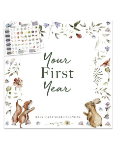 Calendario del Primer Año del Bebé Bibi & Beau con Stickers