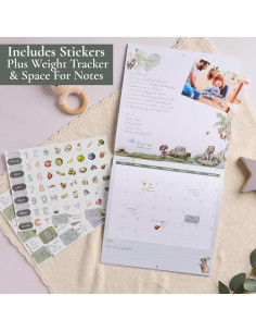 Calendario del Primer Año del Bebé Bibi & Beau con Stickers 2