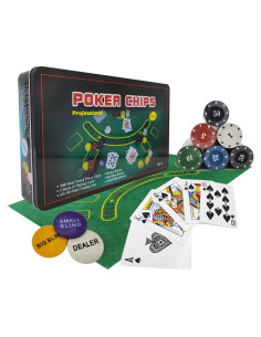 Set de Fichas de Póker LuiceABC 300 PCS con Tapete