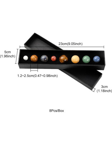 Decoraciones de Planetas del Sistema Solar - 8 Bolas de Cristal