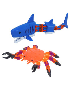 Combo Criaturas Klixx Oceánicas - Tiburón y Cangrejo, Juguetes Fidget