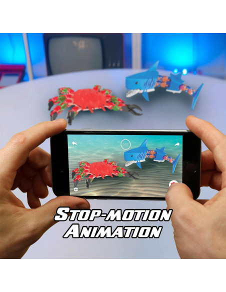 Combo Criaturas Klixx Oceánicas - Tiburón y Cangrejo, Juguetes Fidget