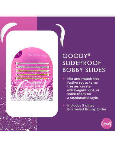 Juego de Horquillas Enameled Goody - 5 Unidades Plata y Oro