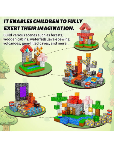 200 Bloques de Construcción Magnéticos Tebieniub 2.03 cm para Niños
