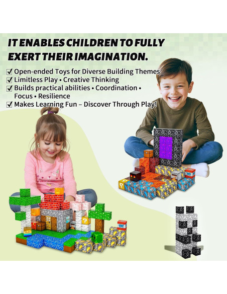 200 Bloques de Construcción Magnéticos Tebieniub 2.03 cm para Niños