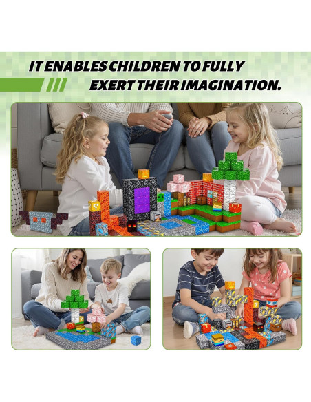 200 Bloques de Construcción Magnéticos Tebieniub 2.03 cm para Niños