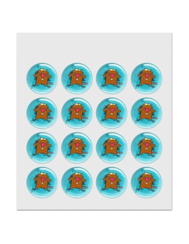 Stickers Puffy Angry Beavers 16 Piezas 2.54 cm Multicolor