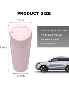 Basurero de Coche FSTURIOS Rosa con Tapa Abatible 1200ml 2