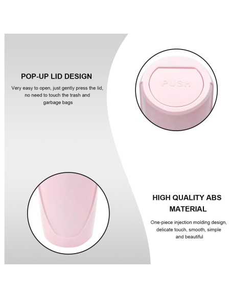 Basurero de Coche FSTURIOS Rosa con Tapa Abatible 1200ml