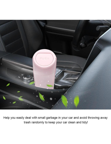 Basurero de Coche FSTURIOS Rosa con Tapa Abatible 1200ml