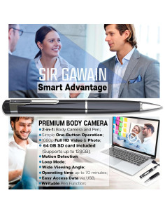 Cámara de Cuerpo SIRGAWAIN Platinum PRO 64GB Full HD 1080p 2