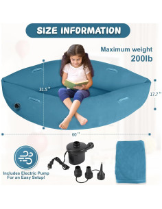 Silla Peapod Sensorial Inflable Toggloo Azul Claro 152 cm 2