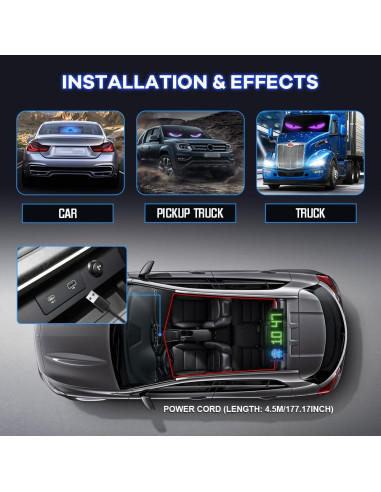 Luz LED Ojos del Diablo UPXSXT 9.19x37.43 cm Control APP