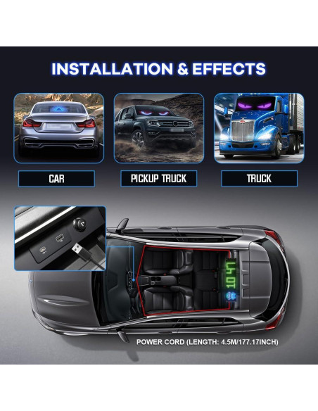 Luz LED Ojos del Diablo UPXSXT 9.19x37.43 cm Control APP