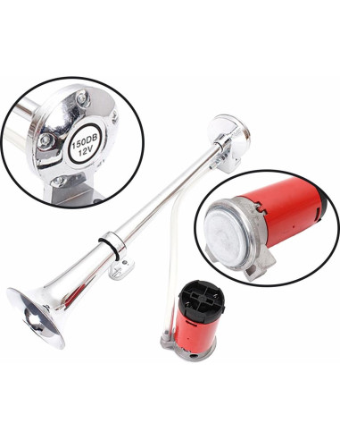 Bocina de Aire Zento Deals 12V 150DB Cromada para Vehículos