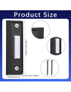 Botón de Timbre Iluminado LED AUGHOA 7.37x2.21cm Negro 2