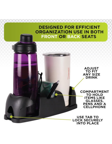 Soporte para vasos Go Gear TWIN CUPHOLDER Negro 28x10 cm