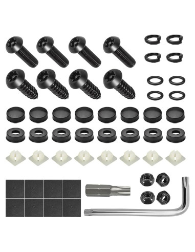 Kit de Tornillos Antirrobo ZNDAW para Placas de Licencia - Negro