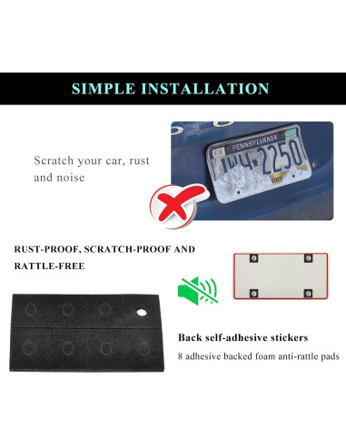 Kit de Tornillos Antirrobo ZNDAW para Placas de Licencia - Negro