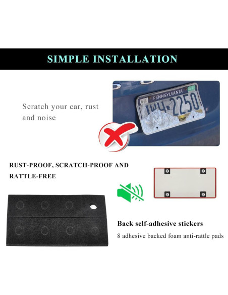 Kit de Tornillos Antirrobo ZNDAW para Placas de Licencia - Negro