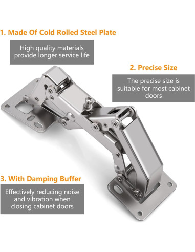 6 Piezas Bisagras Europeas CHANGE MOORE 170 Grados Ajustables