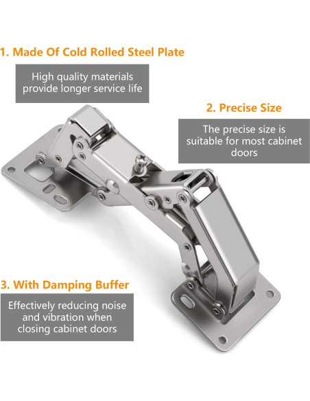 6 Piezas Bisagras Europeas CHANGE MOORE 170 Grados Ajustables