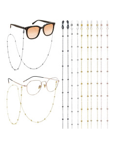 Cadena de Gafas 5 Pcs Elegante con Perlas 70cm Metal