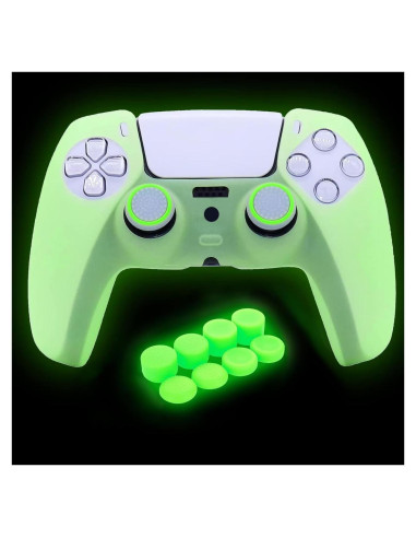 Cubierta de Silicona Antideslizante HLRAO PS5 Verde Brillante