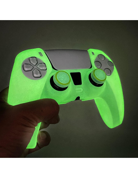 Cubierta de Silicona Antideslizante HLRAO PS5 Verde Brillante
