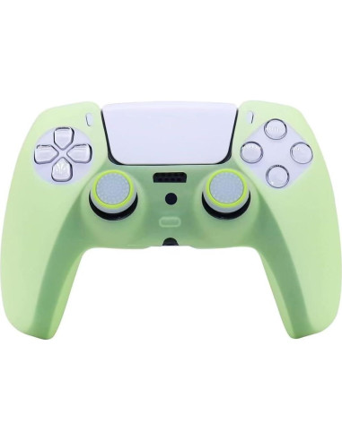 Cubierta de Silicona Antideslizante HLRAO PS5 Verde Brillante