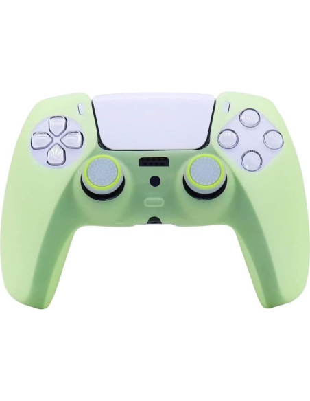 Cubierta de Silicona Antideslizante HLRAO PS5 Verde Brillante