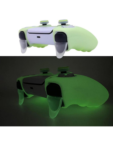 Cubierta de Silicona Antideslizante HLRAO PS5 Verde Brillante