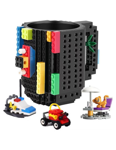 Taza de Café Build on Brick DEEXITO 428ml Negra Creativa