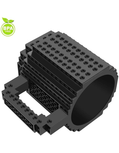 Taza de Café Build on Brick DEEXITO 428ml Negra Creativa