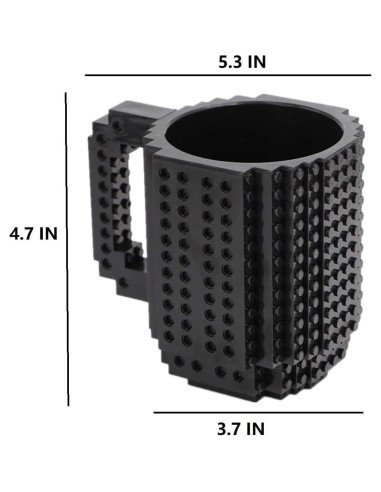 Taza de Café Build on Brick DEEXITO 428ml Negra Creativa