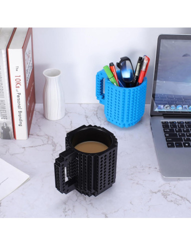 Taza de Café Build on Brick DEEXITO 428ml Negra Creativa